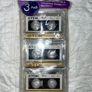 TDK MC-60 Microcassette Tapes 3-Pack Ideal For Dictation & Telephone Answering